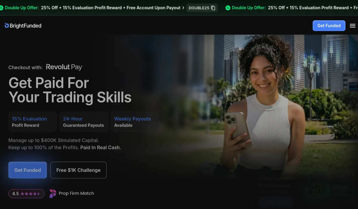 BrightFunded official website screenshot