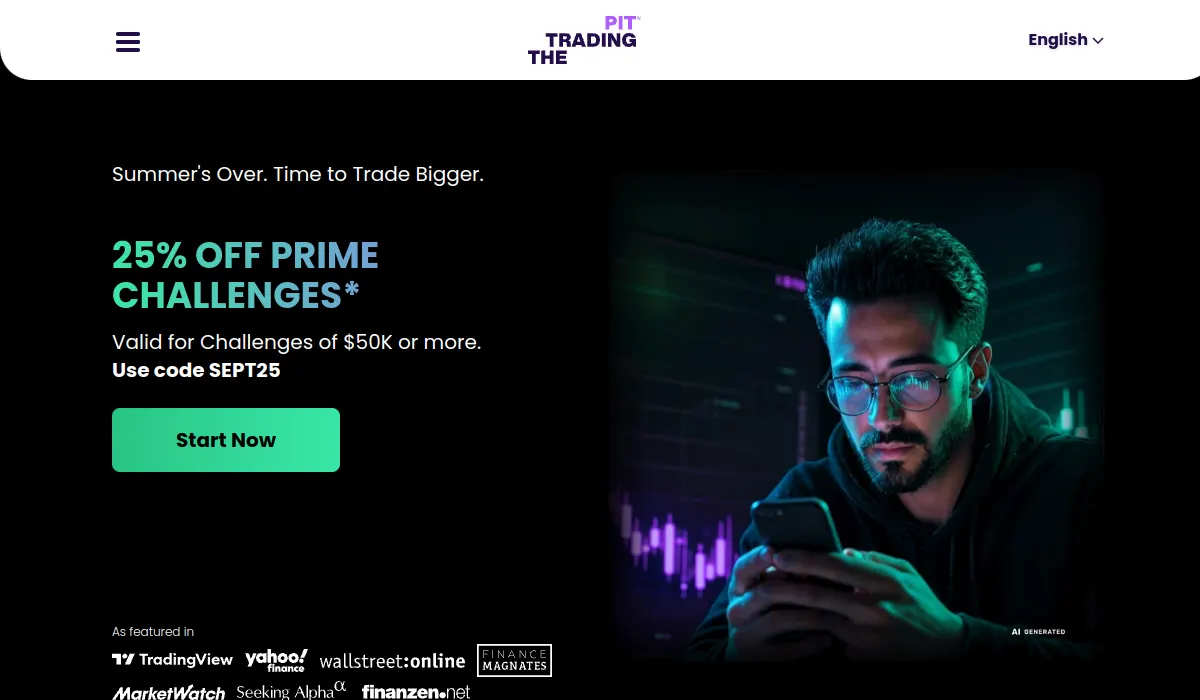 The Trading Pit official website screenshot