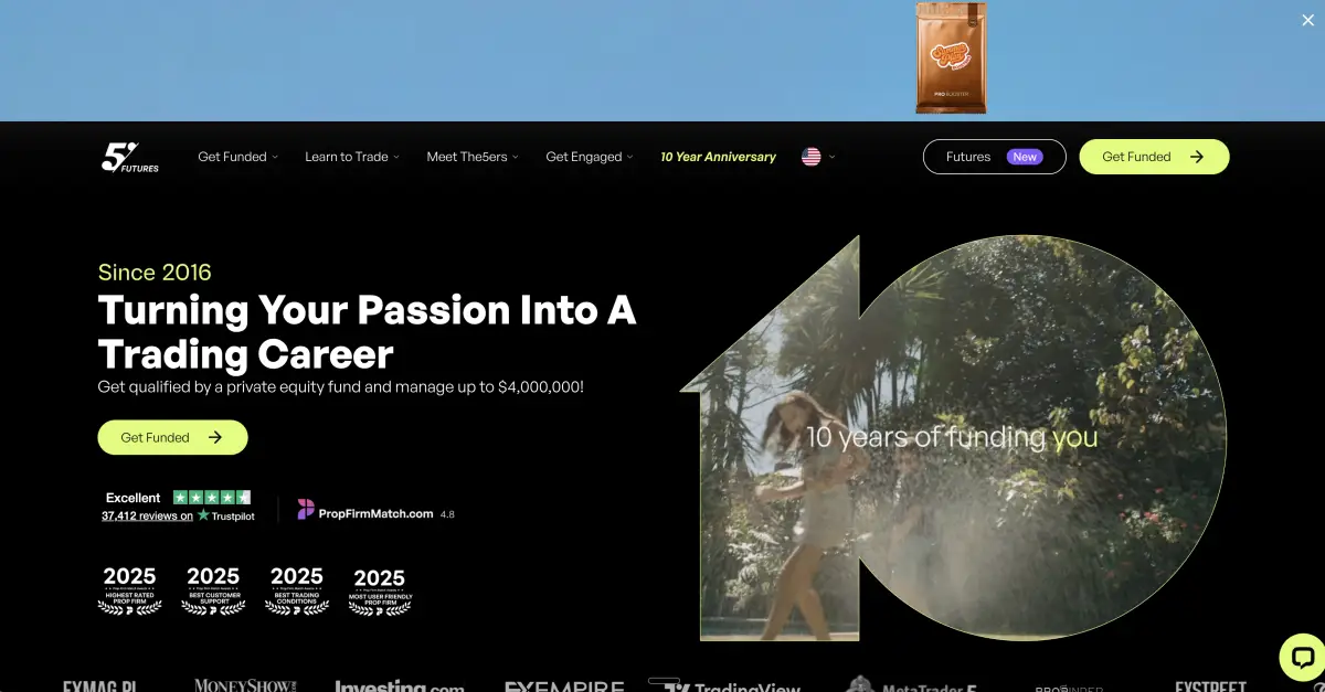 The5ers official website screenshot